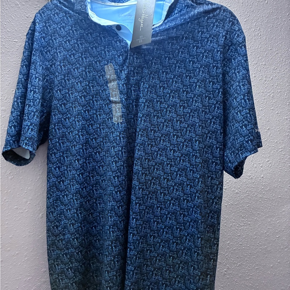 Walter Hagen Navy Patterned Men's Shirt